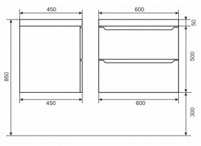 Тумба под раковину Uperwood Tanos 60 см, подвесная, черная матовая в Троицке - troick.mebel24.online | фото 6