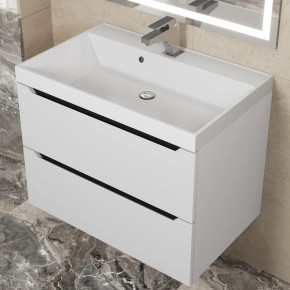 Тумба под раковину Uperwood Tanos 70 см, подвесная, белая/графит в Троицке - troick.mebel24.online | фото 9