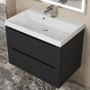 Тумба под раковину Uperwood Tanos 70 см, подвесная, черная матовая в Троицке - troick.mebel24.online | фото