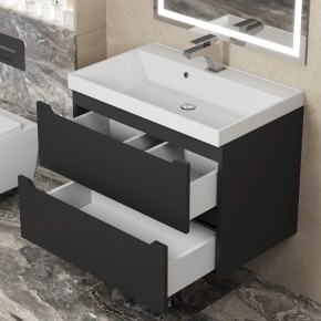Тумба под раковину Uperwood Tanos 70 см, подвесная, черная матовая в Троицке - troick.mebel24.online | фото 2