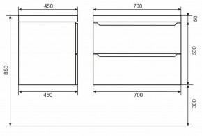 Тумба под раковину Uperwood Tanos 70 см, подвесная, черная матовая в Троицке - troick.mebel24.online | фото 6