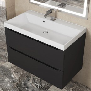 Тумба под раковину Uperwood Tanos 80 см, подвесная, черная матовая в Троицке - troick.mebel24.online | фото 11