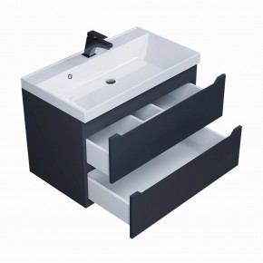 Тумба под раковину Uperwood Tanos 80 см, подвесная, черная матовая в Троицке - troick.mebel24.online | фото 2