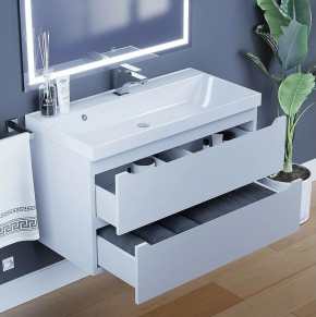 Тумба под раковину Uperwood Tanos 90 см, подвесная, белая матовая в Троицке - troick.mebel24.online | фото 4