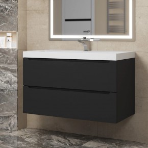 Тумба под раковину Uperwood Tanos 90 см, подвесная, черная матовая в Троицке - troick.mebel24.online | фото