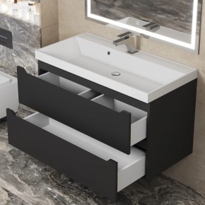 Тумба под раковину Uperwood Tanos 90 см, подвесная, черная матовая в Троицке - troick.mebel24.online | фото 10