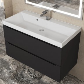 Тумба под раковину Uperwood Tanos 90 см, подвесная, черная матовая в Троицке - troick.mebel24.online | фото 11