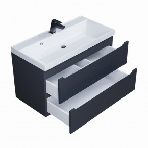 Тумба под раковину Uperwood Tanos 90 см, подвесная, черная матовая в Троицке - troick.mebel24.online | фото 2