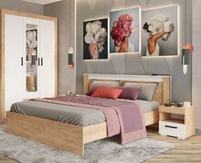 Тумба прикроватная Адель дуб крафт золотой/белый в Троицке - troick.mebel24.online | фото 3