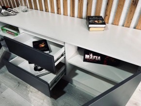 Тумба ТВ большая Парус (Белый/Графит) в Троицке - troick.mebel24.online | фото 3