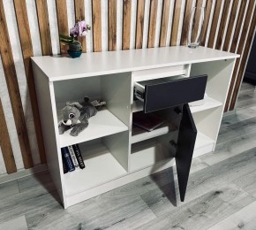 Тумба ТВ малая Парус (Белый/Графит) в Троицке - troick.mebel24.online | фото 2