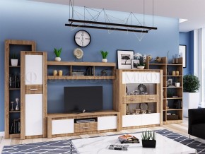 ТЕРРА Тумба Тв (Белый глянец/дуб сонома) в Троицке - troick.mebel24.online | фото 2