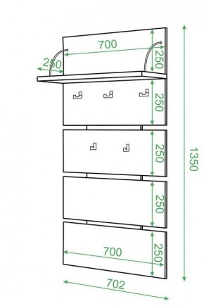 Вешалка настенная Домино нельсон СТ-50 в Троицке - troick.mebel24.online | фото 2