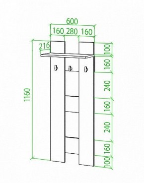 Вешалка настенная Toivo Веш в Троицке - troick.mebel24.online | фото 2