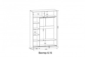 ВИНТЕР - 6.16 Шкаф-купе 1600 без зеркала в Троицке - troick.mebel24.online | фото 2